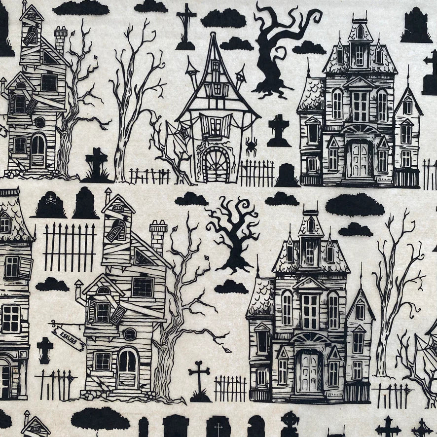 Spooky Houses Underglaze Transfer