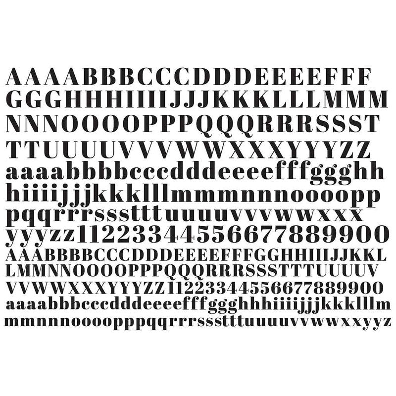 Serif Font Letters Underglaze Transfer