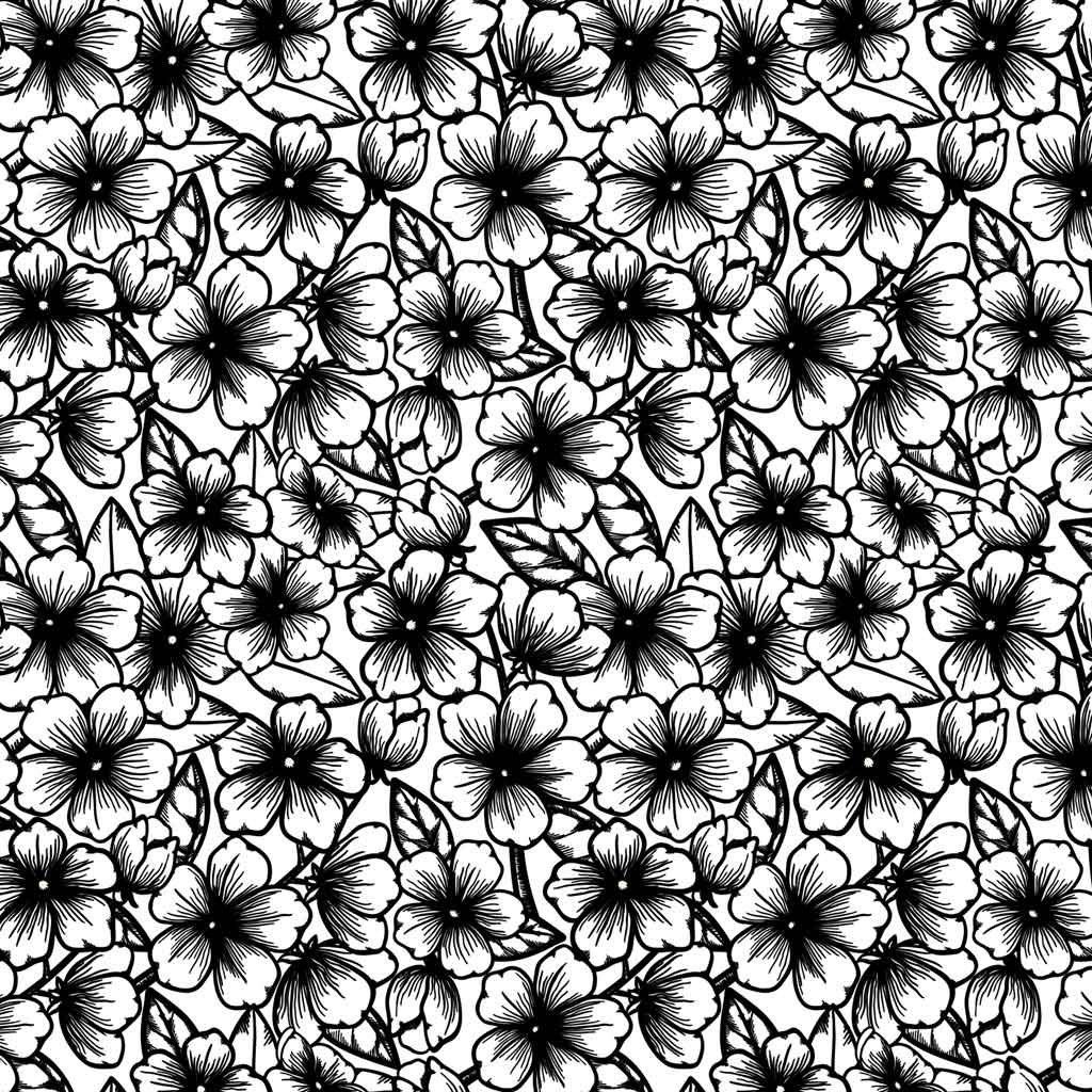 Flower Buds Large Underglaze Transfer