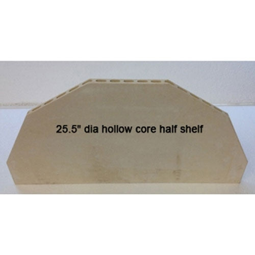 26in Hollow Core High Alumina Half Kiln Shelf - 3/4 Thick