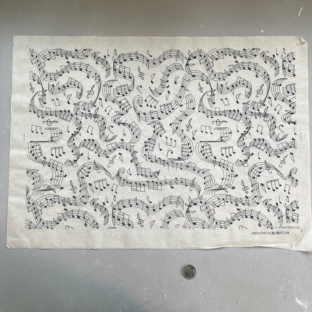 Music Notes Underglaze Transfer