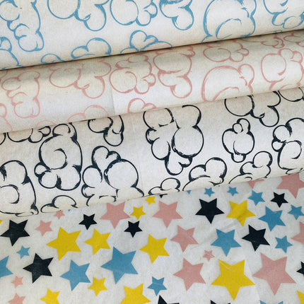 Multicolored Stars Underglaze Transfer