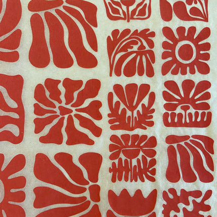Wood Block Flowers Underglaze Transfer