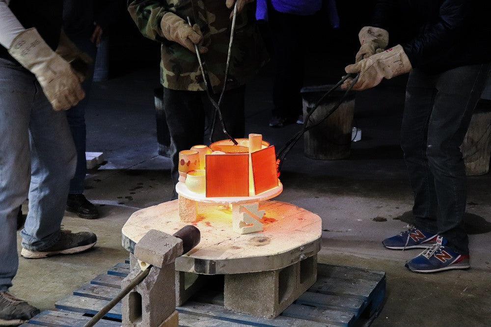 Even after the burner has been turned off, the pieces glow with heat.

PHOTO CREDIT: Ella Spillman