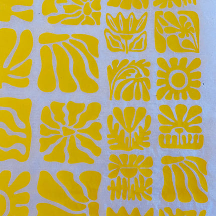 Wood Block Flowers Underglaze Transfer