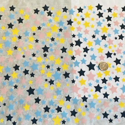 Multicolored Stars Underglaze Transfer