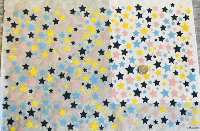 Multicolored Stars Underglaze Transfer