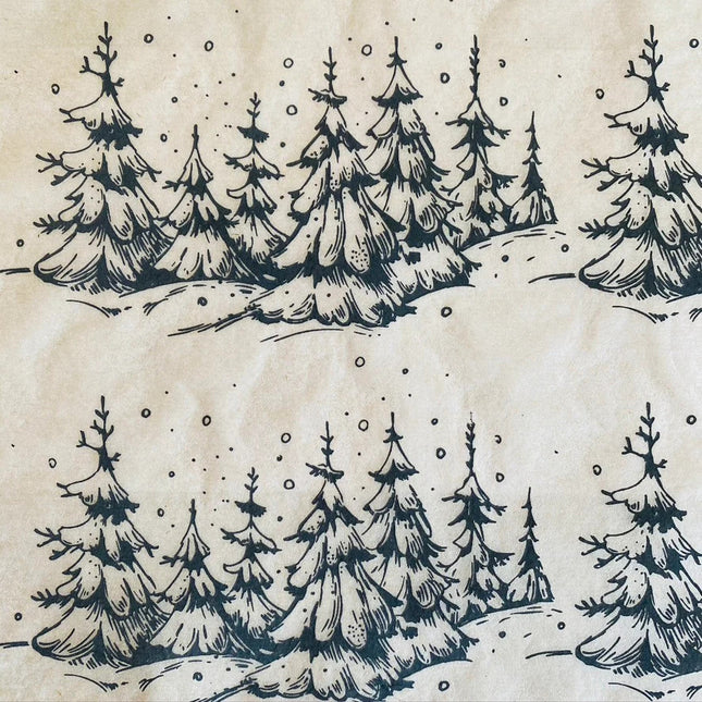 Snowy Trees Underglaze Transfer