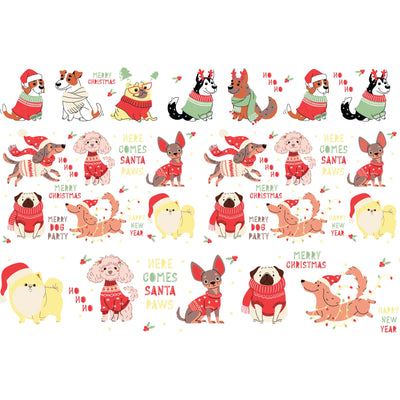 Christmas Dogs Underglaze Transfer