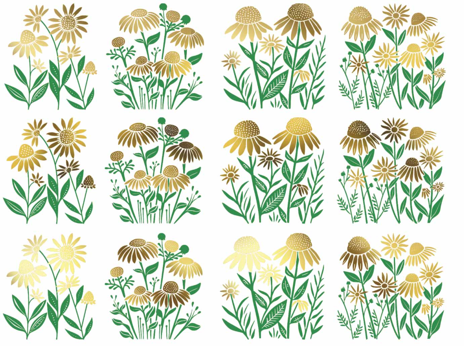 Green and Gold flowers