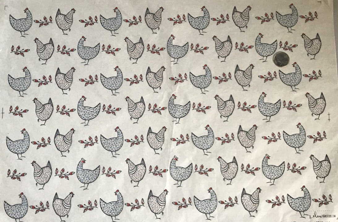 Chickens Underglaze Transfer