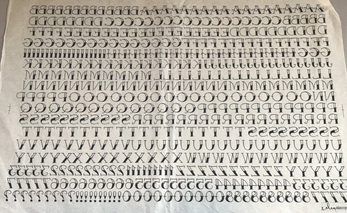 Tattoo Font Underglaze Transfer