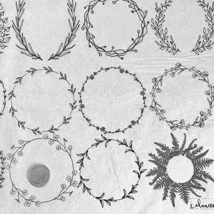 Floral Wreaths Underglaze Transfer