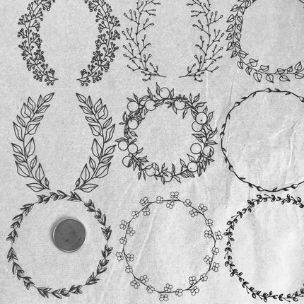 Floral Wreaths Underglaze Transfer