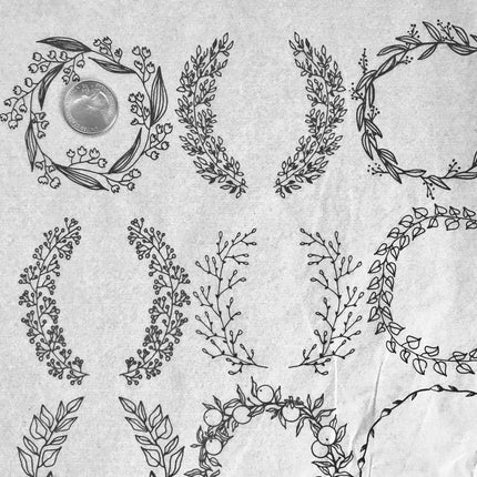 Floral Wreaths Underglaze Transfer