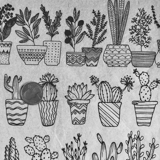 Potted Plants Underglaze Transfer