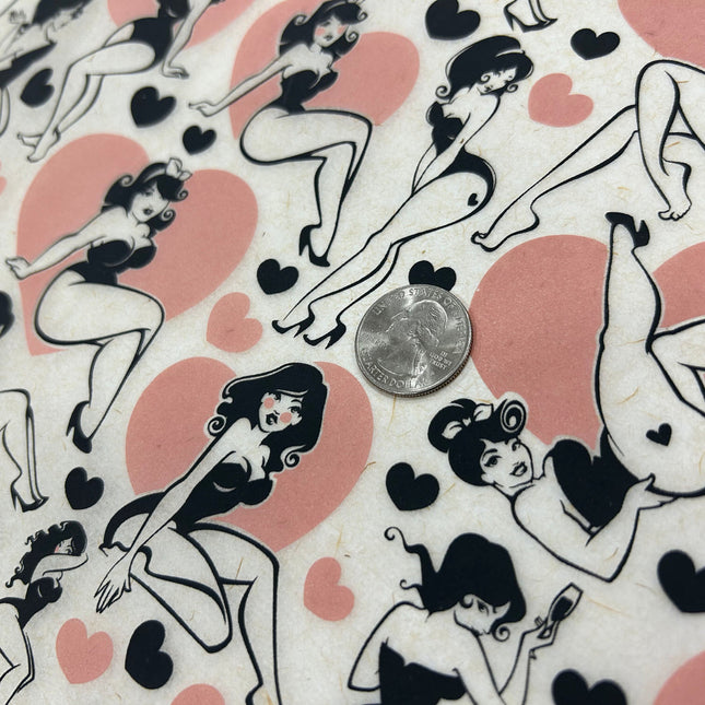 Multi-Colored Pin-Up Underglaze Transfer