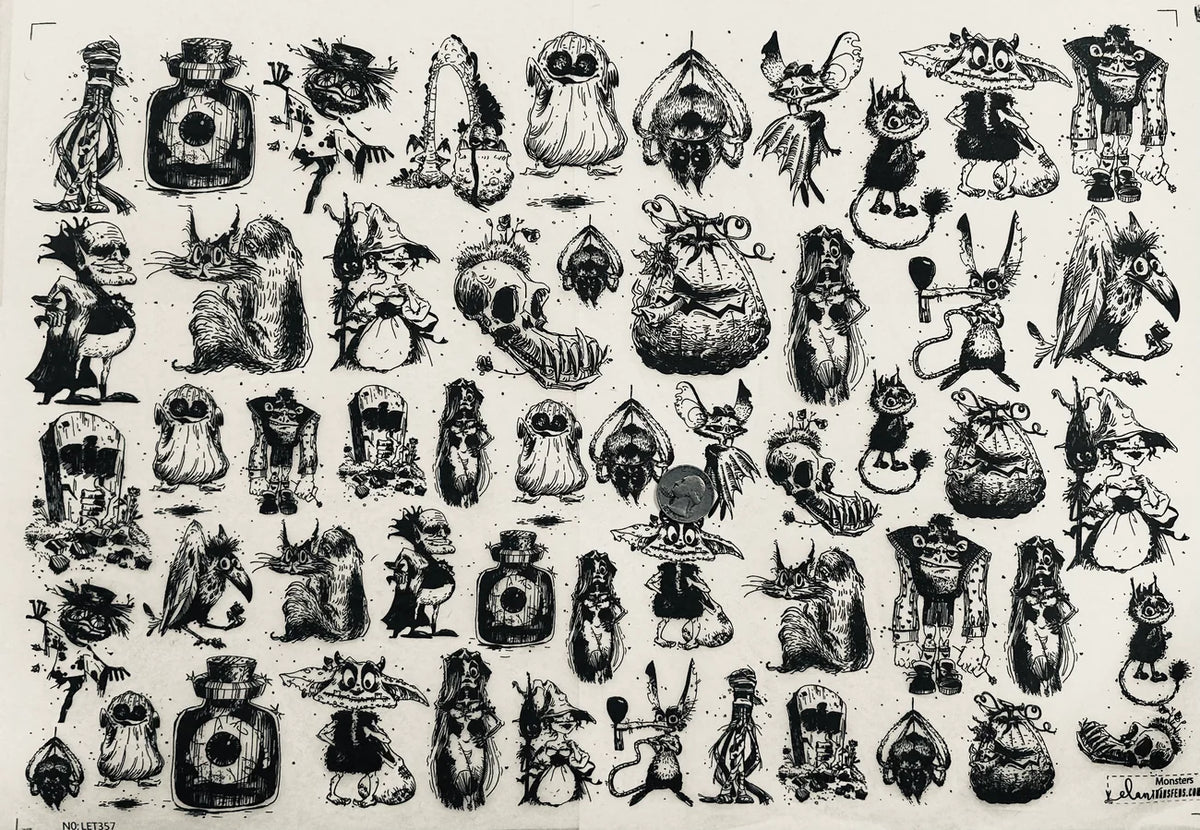 Monsters Halloween Underglaze Transfer