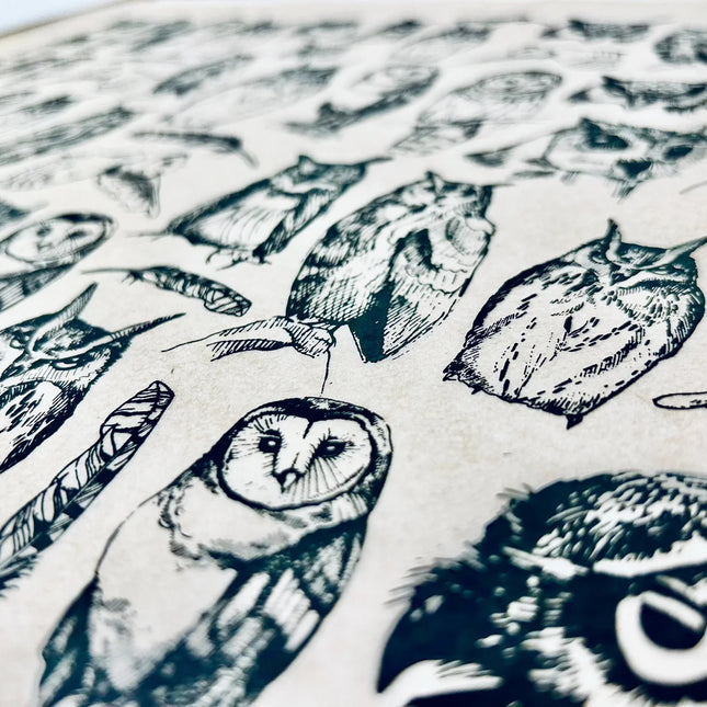 Owls Underglaze Transfer