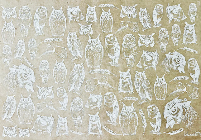 Owls Underglaze Transfer