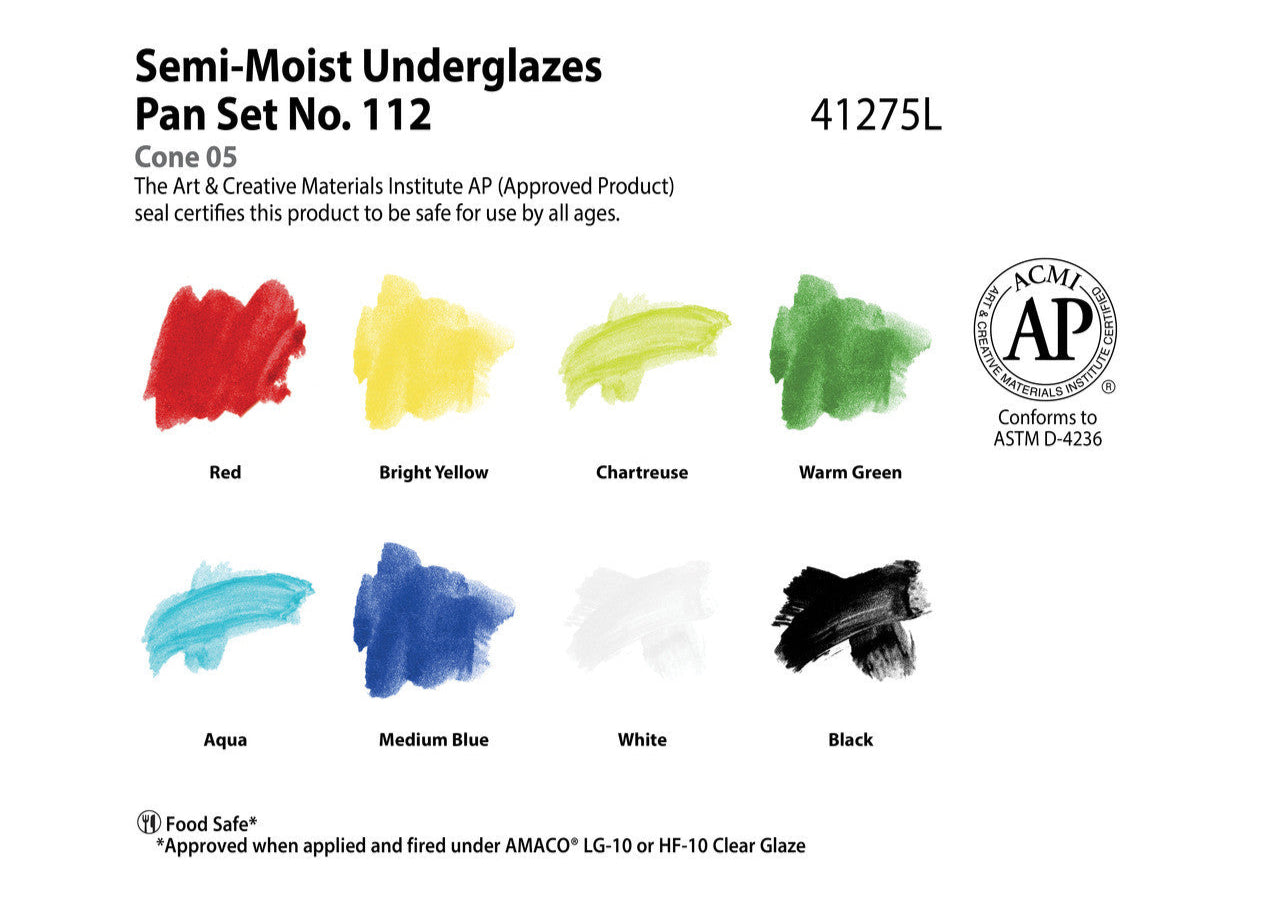 Semi-Moist Watercolor Underglazes Set 112