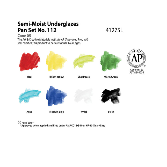 Semi-Moist Watercolor Underglazes Set 112