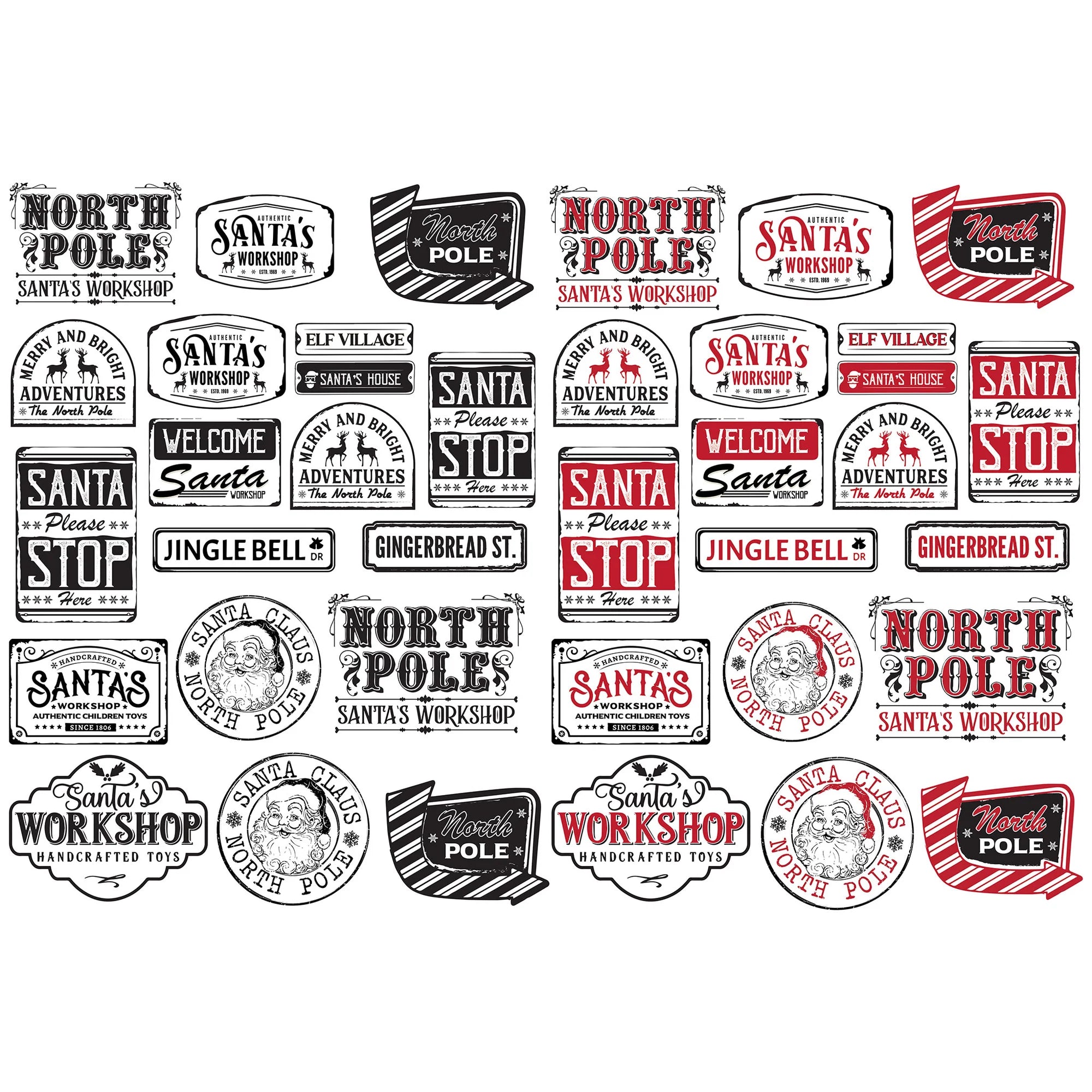 Santa Workshop Sign Underglaze Transfer – Brackers Good Earth Clays