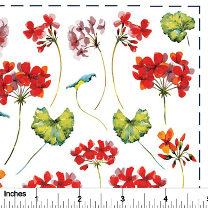 Geraniums Underglaze Transfer