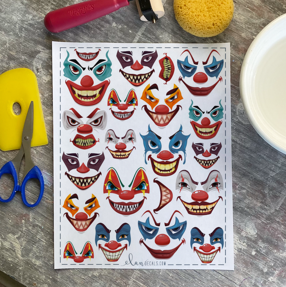 Evil Clowns Overglaze Decal