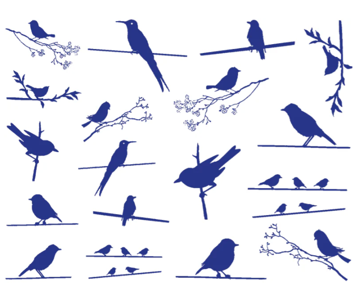 Cone 6 Birds on a Wire Decal