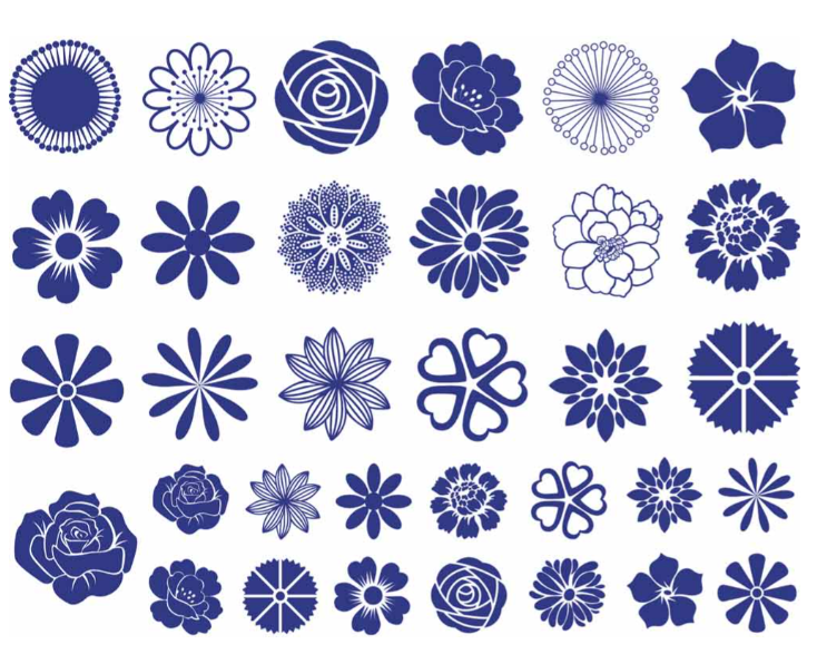 Cone 6 Small Flowers Decal