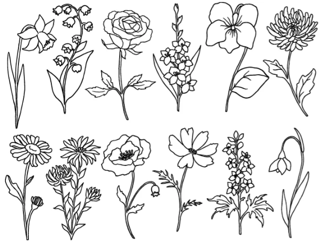 Cone 6 Garden Flower Decal