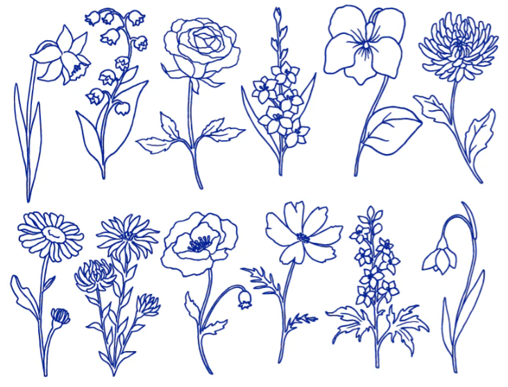 Cone 6 Garden Flower Decal