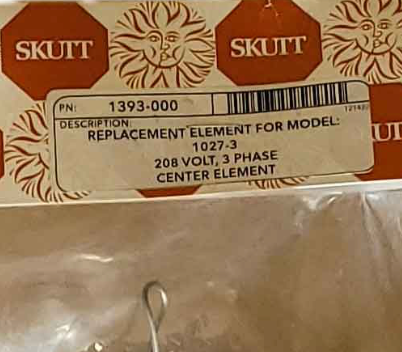 Skutt 1393 Element  for 1027-3, 208V 3ph Center