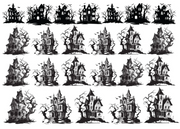 Haunted House Underglaze Transfer