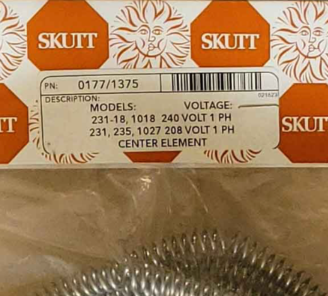 Skutt 1375 Element for 1027, 208V 1 Ph Center