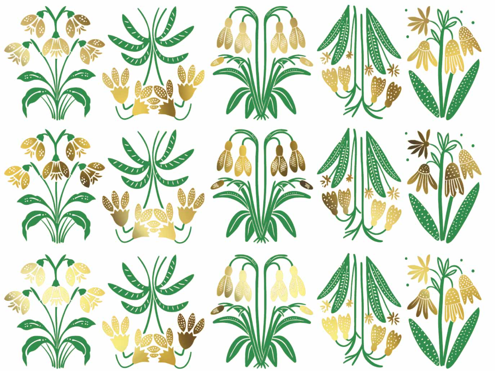Green and Gold flowers