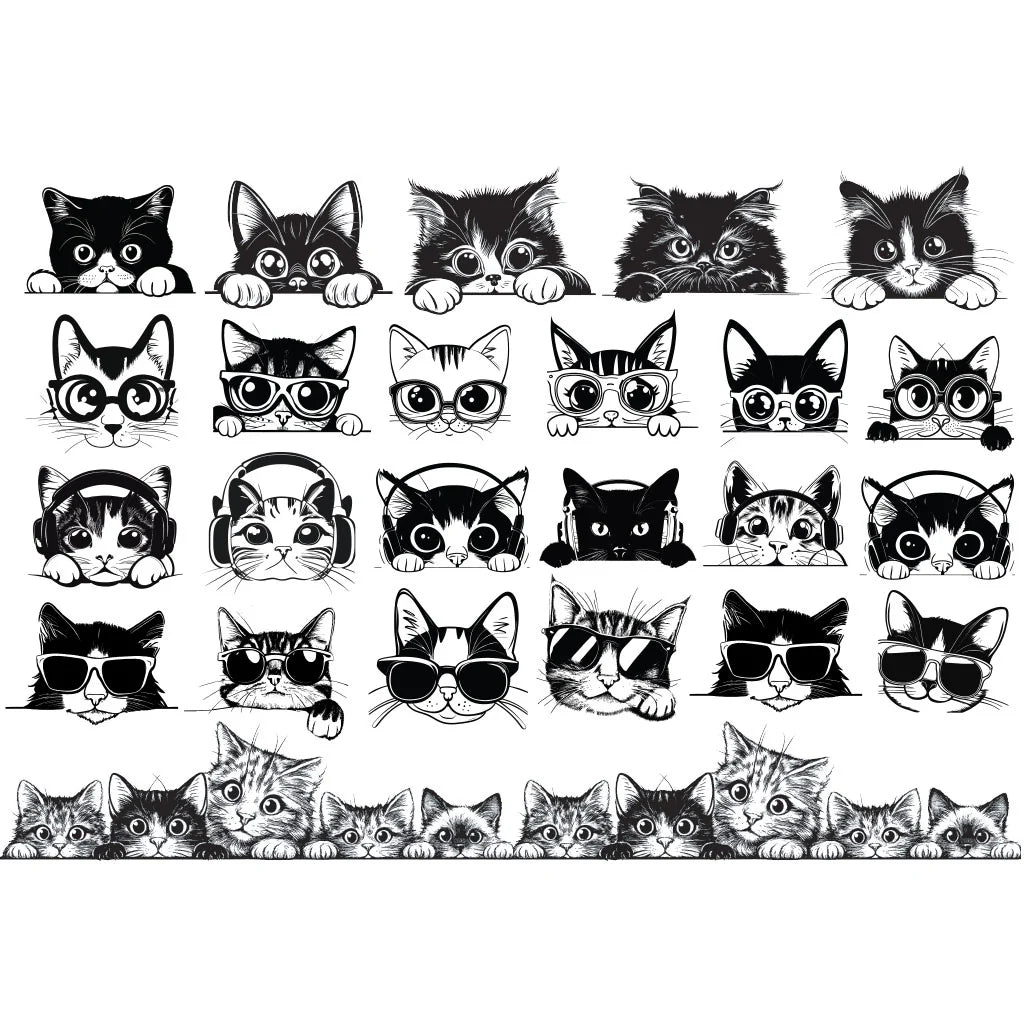 Peeking Cats