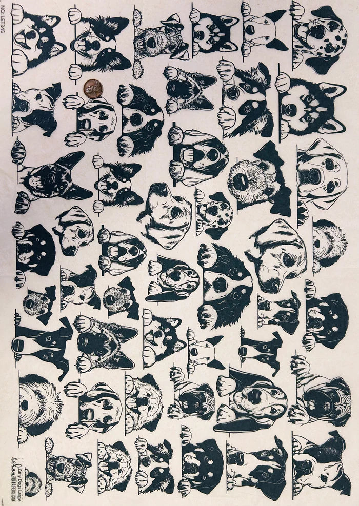 Zany Dogs Underglaze Transfer