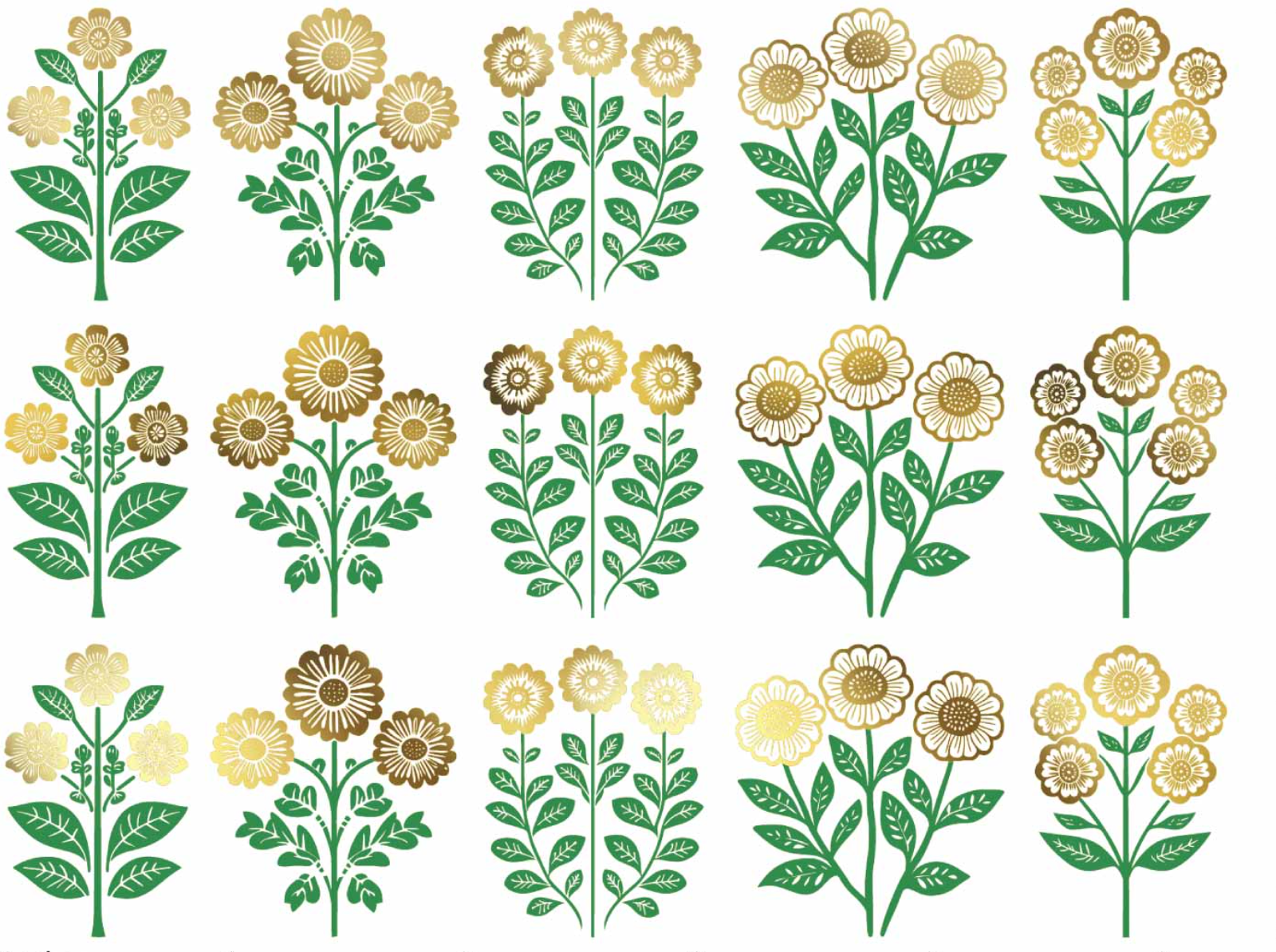 Green and Gold flowers