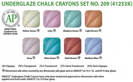 Underglaze Chalk Crayons Set 209