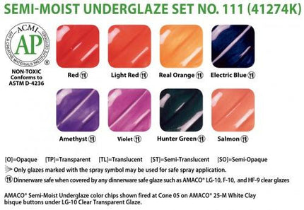 Semi-Moist Underglazes Set 111