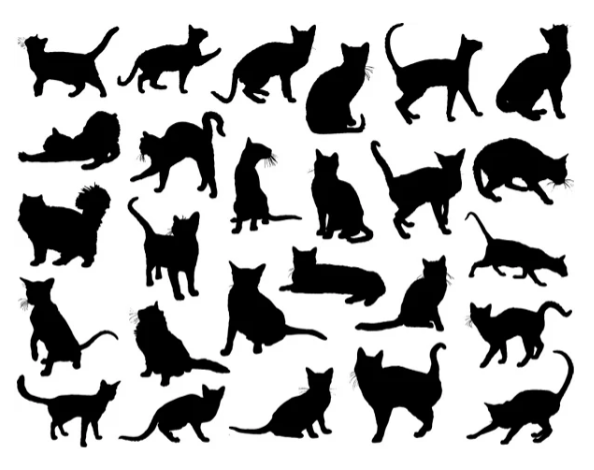 Cone 6 Cat Silhouettes Decal