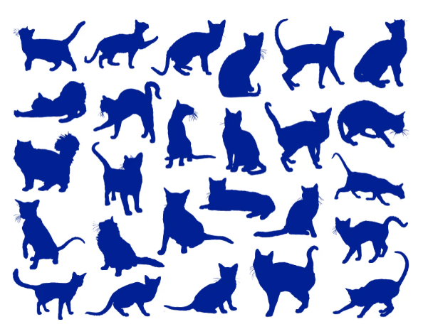 Cone 6 Cat Silhouettes Decal