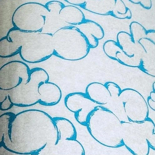 Clouds Turquoise Underglaze Transfer