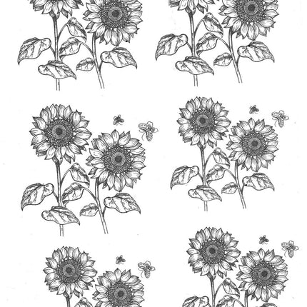 Large Sunflowers Underglaze Transfer