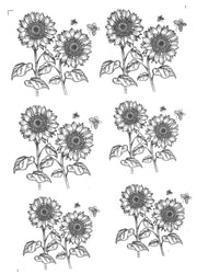 Large Sunflowers Underglaze Transfer