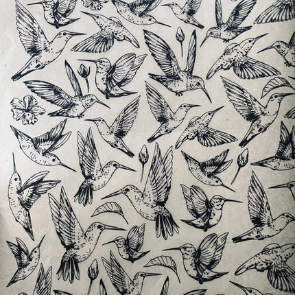 Hummingbirds Underglaze Transfer