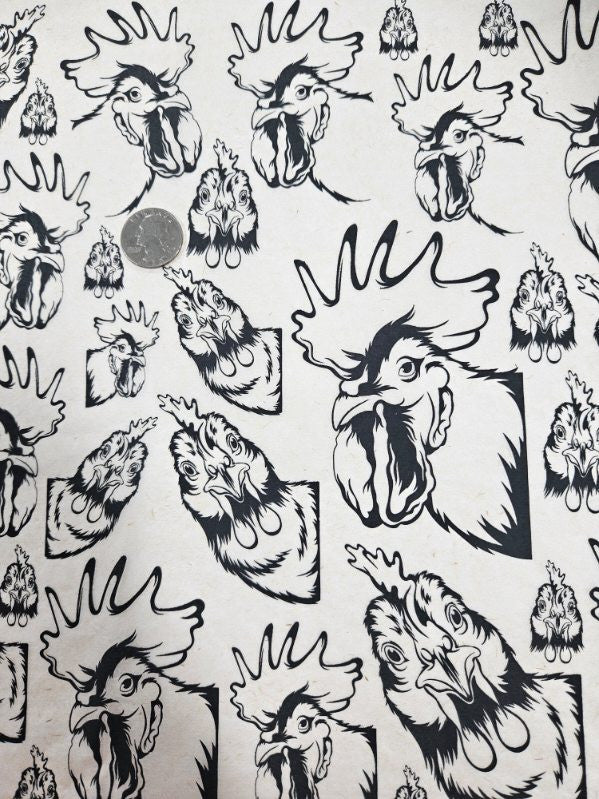 Chickens Peeking Underglaze Transfer