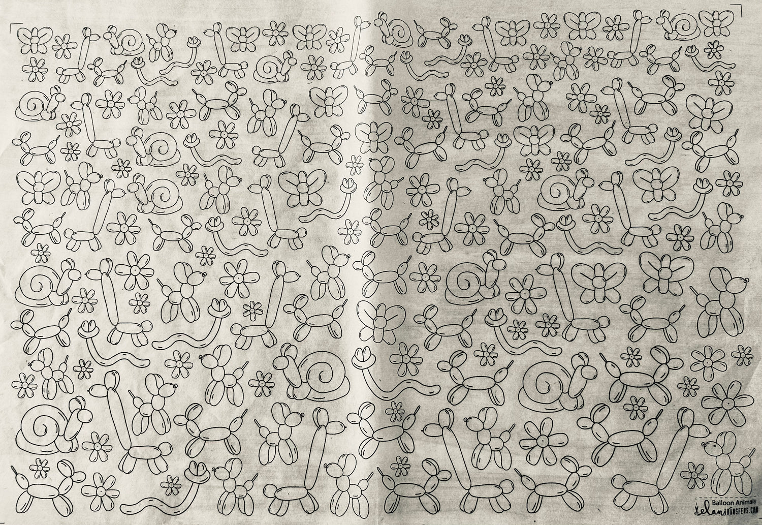 Balloon Animals Underglaze Transfer